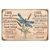 Metal Wall Sign Dragonfly Garden Decor Rustic Vintage Quote Art 8x12 Inch Weather Resistant Indoor Outdoor Home Housewarming Gif