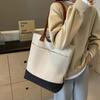 Casual Tote Bag, Simple and Fashionable Commuter Canvas Bag, Korean College Students Class Tote Bag