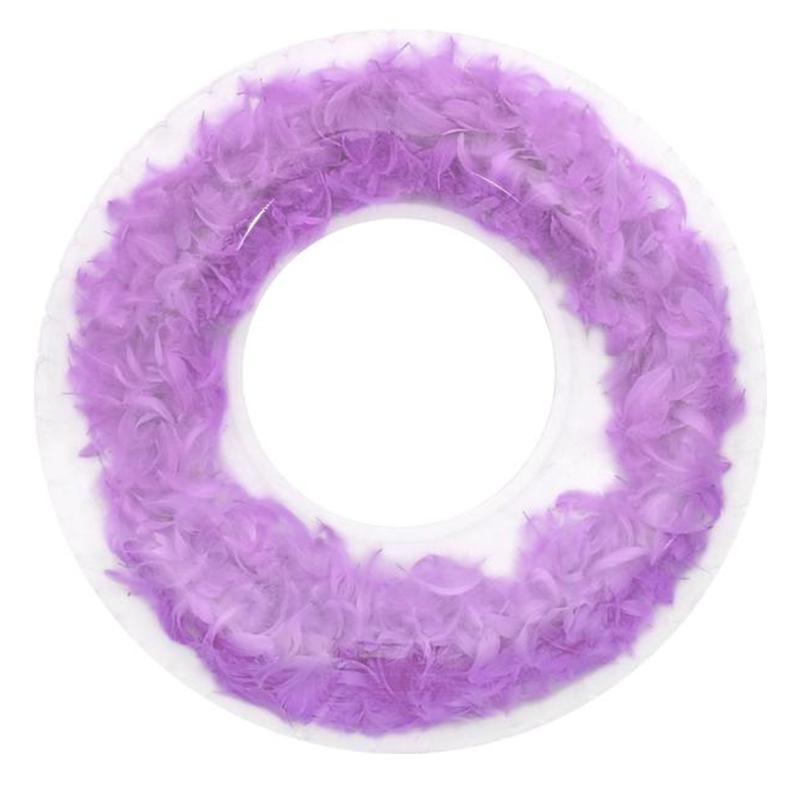 

2022 новейший дизайн перьев надувной плавательный круг в розовом, белом, синем цвете плавательный круг Ins стиль надувной поплавок плот для женщин фиолетовый