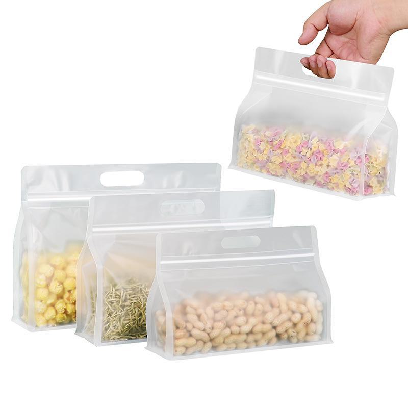 Frosted Transparent Eight-Side Sealed Tea & Food Packaging Bag with Buckle and Self-Supporting Design