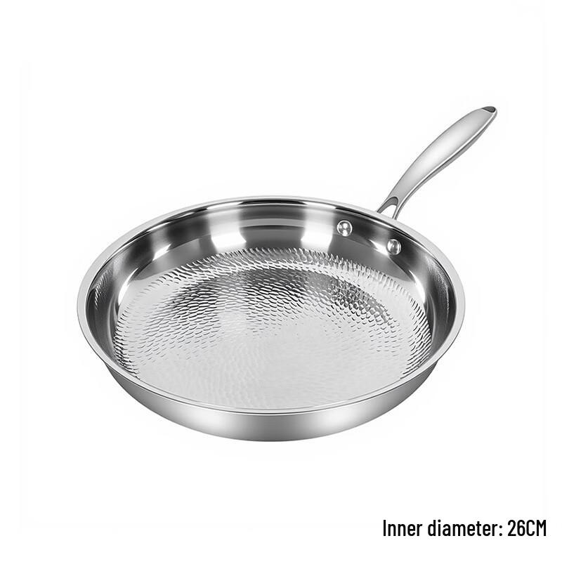 Handon 304 Stainless Steel Hammered Honeycomb Frying Pan