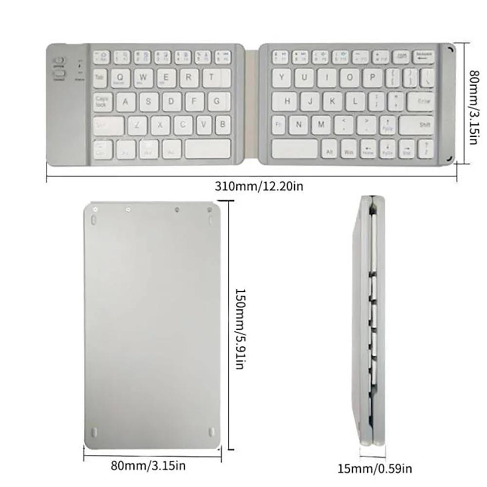 Mini Folding Keyboard Rechargeable Bluetooth Wireless Keyboard for Ipad Tablet Phone Portable Foldable Bluetooth Keypad