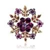 Fashion Snowflake Floral Women Brooch Pin Circle Rhinestone Christmas Jewelry
