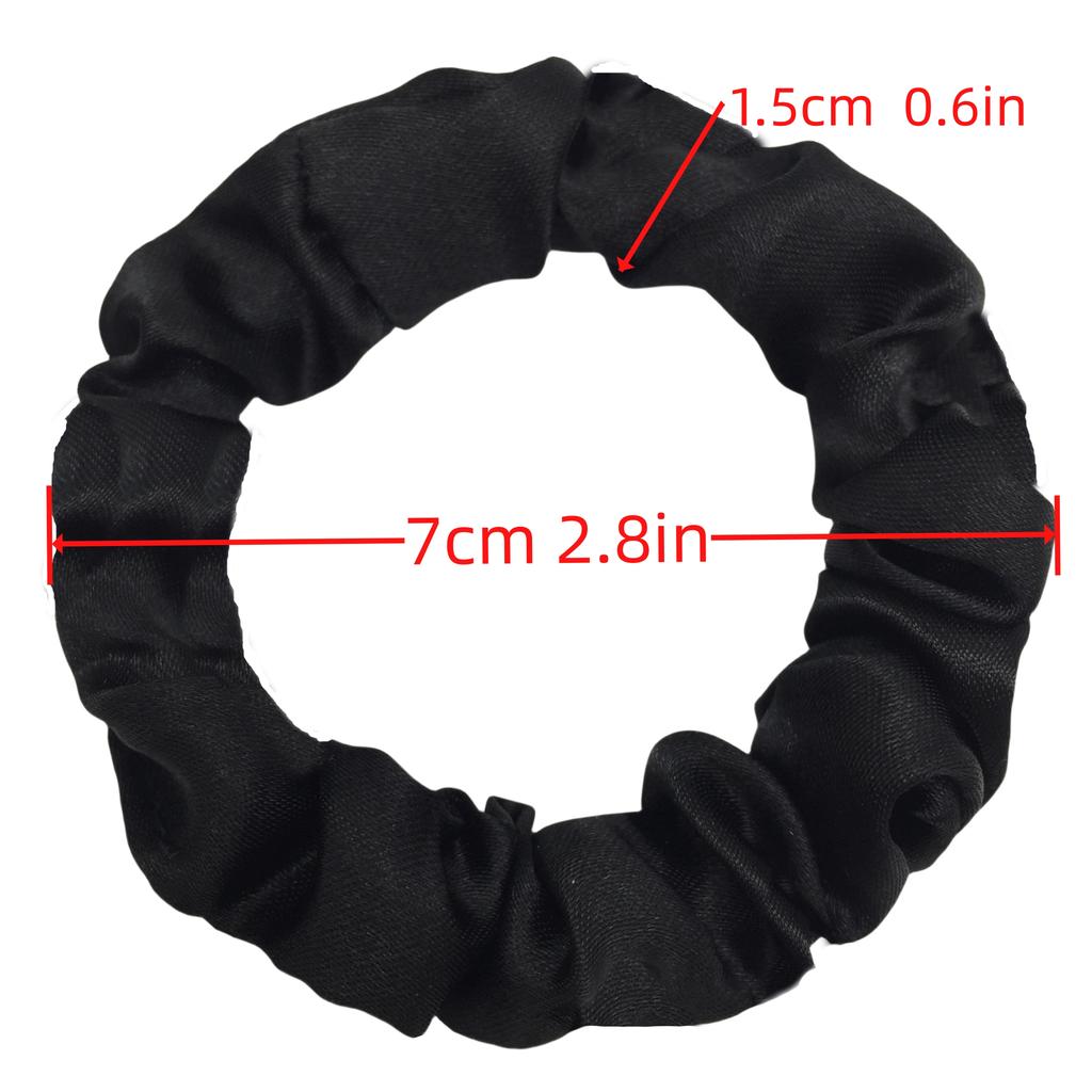 6/5pcs/set Satin Hair Scrunchies for Women Small Cute Scrunchy for Hair Headwear for Ponytail Accessories Rubber Band Black
