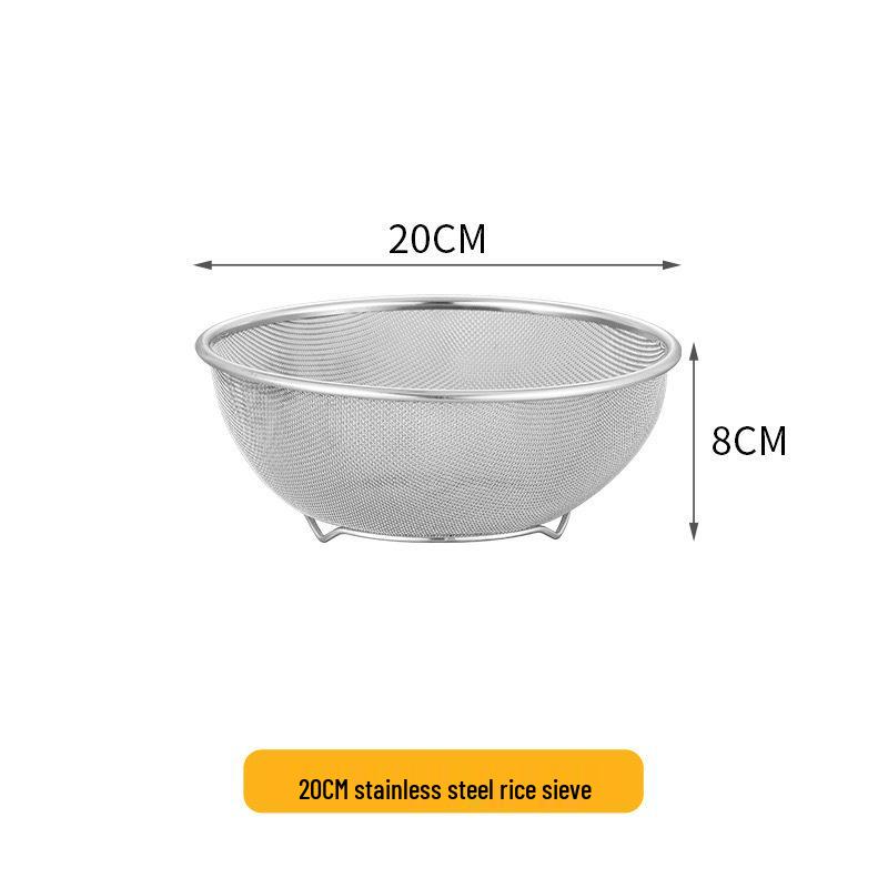 Stainless Steel Vegetable and Rice Washing Basin with Drain Basket