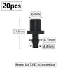 20pcs 3mm 4mm Garden Hose Barb Connector Drip Irrigation 1/4'' & 1/8'' Tube Hose Fitting Tees Cross Eng Plug Barb Accessories