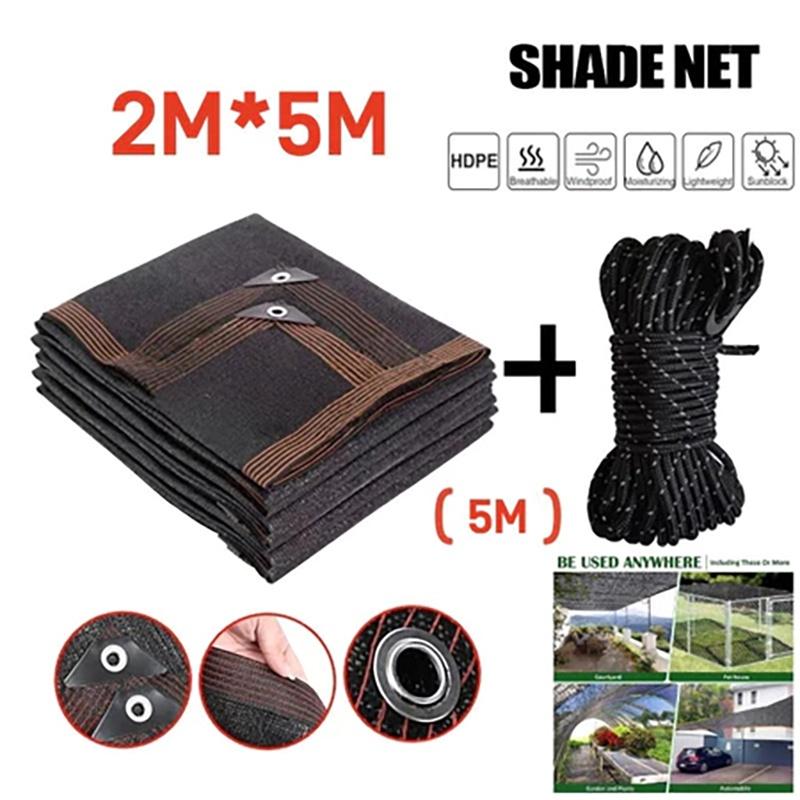 Black Shade Cloth Sunblock Mesh Cover Taped Edge With Grommets Sun Net For Pergola Plants Greenhouse Gardens Patio Canopy
