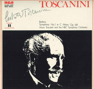 LP Record ARTURO TOSCANINI - Brahms: Symphony No. 1 In C Minor, AT1080 RCA Japan Classical Used