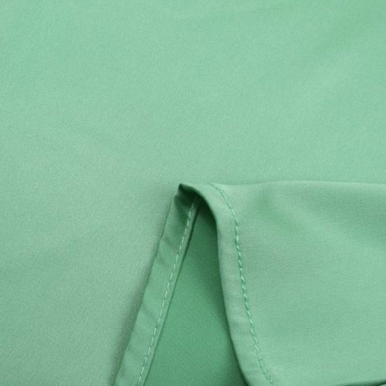 Women Shirt Stand Collar Ruffle Trim Long Sleeve Pullover Tops Solid Color Silky Satin Shirt Loose Fit Casual Tops