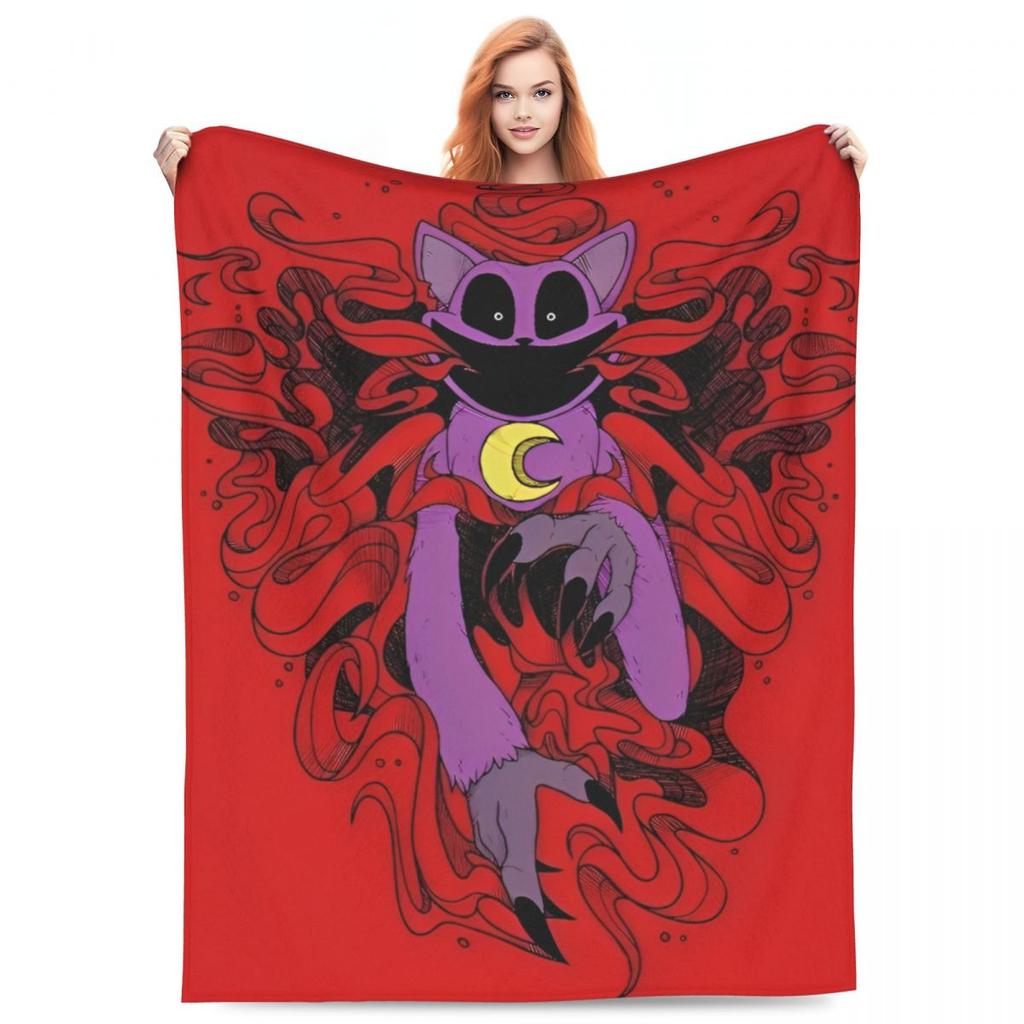 Catnap Knitted Blanket Velvet Cartoon Toy Ultra-Soft Throw Blanket for Airplane Travel Bed Rug