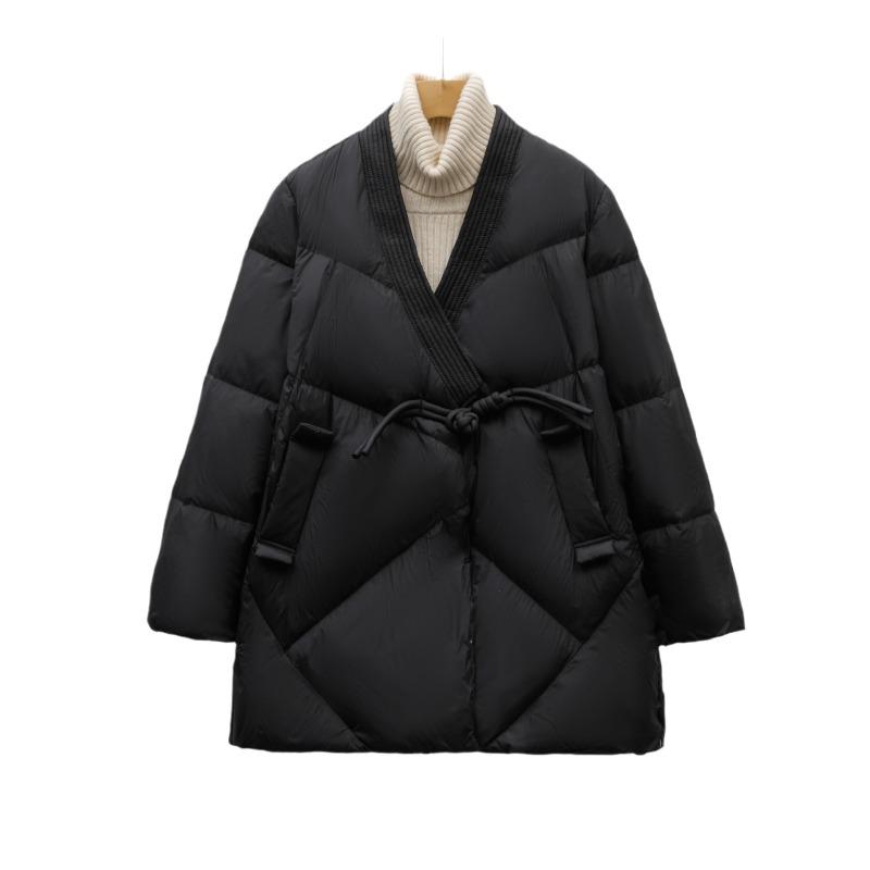 Feather 90 white duck down new national standard women's simple solid color new down jacket women's coat