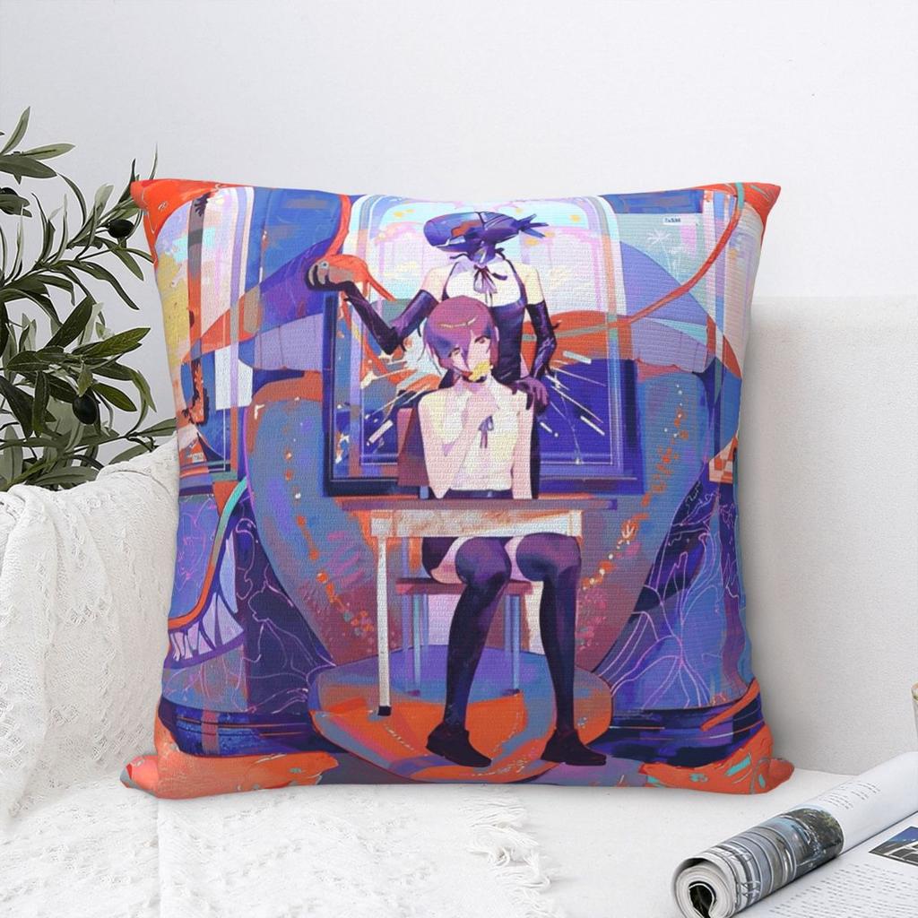 Chainsaw Man Reze Pillowcase Polyester Cushion Cover Decor Anime Bombs Devil Pillow Case Cover Chair Zipper 18'