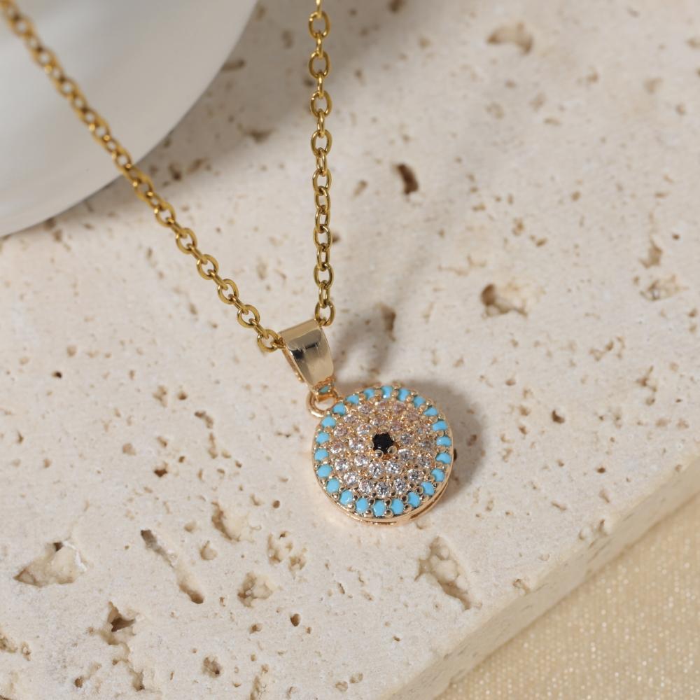 

Fashion Evil Blue Eye Pendant Necklaces for Women Zirconia Necklace Wedding Party Jewelry Accessories золотой