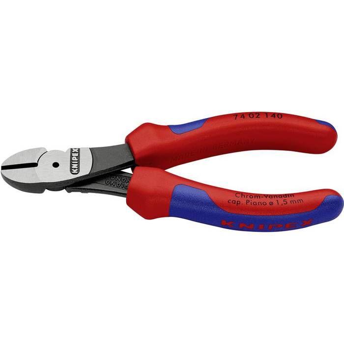 Pince coupante diagonale à forte démultiplication avec facette Knipex 74 02 140 140 mm 1 pc(s)