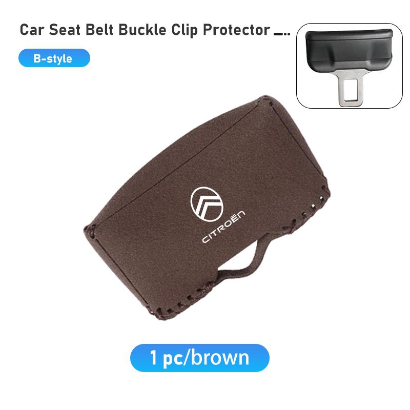 Suede Car Seat Belt Buckle Protector Clip Anti-collision Cover For Citroen C4 C3 C5 C1 C2 C6 VTS C4L DS3 DS4 DS5 Grand Berlingo