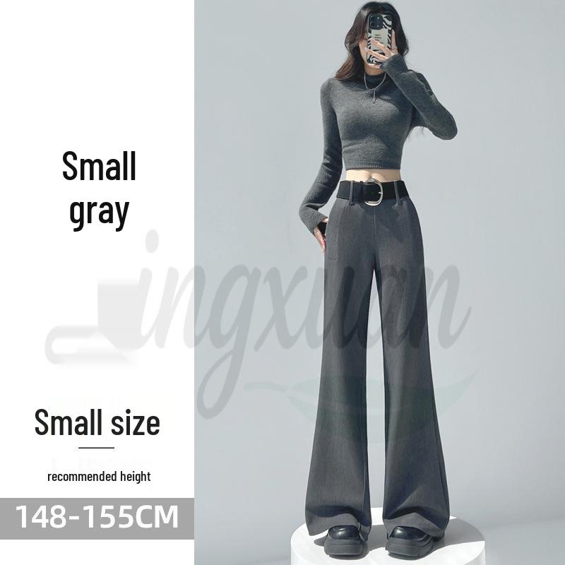 

2026 Spring/Summer Women s High-Waisted Woolen Flare Pants - Floor-Length, Plus Velvet, Casual Wide-Leg XL