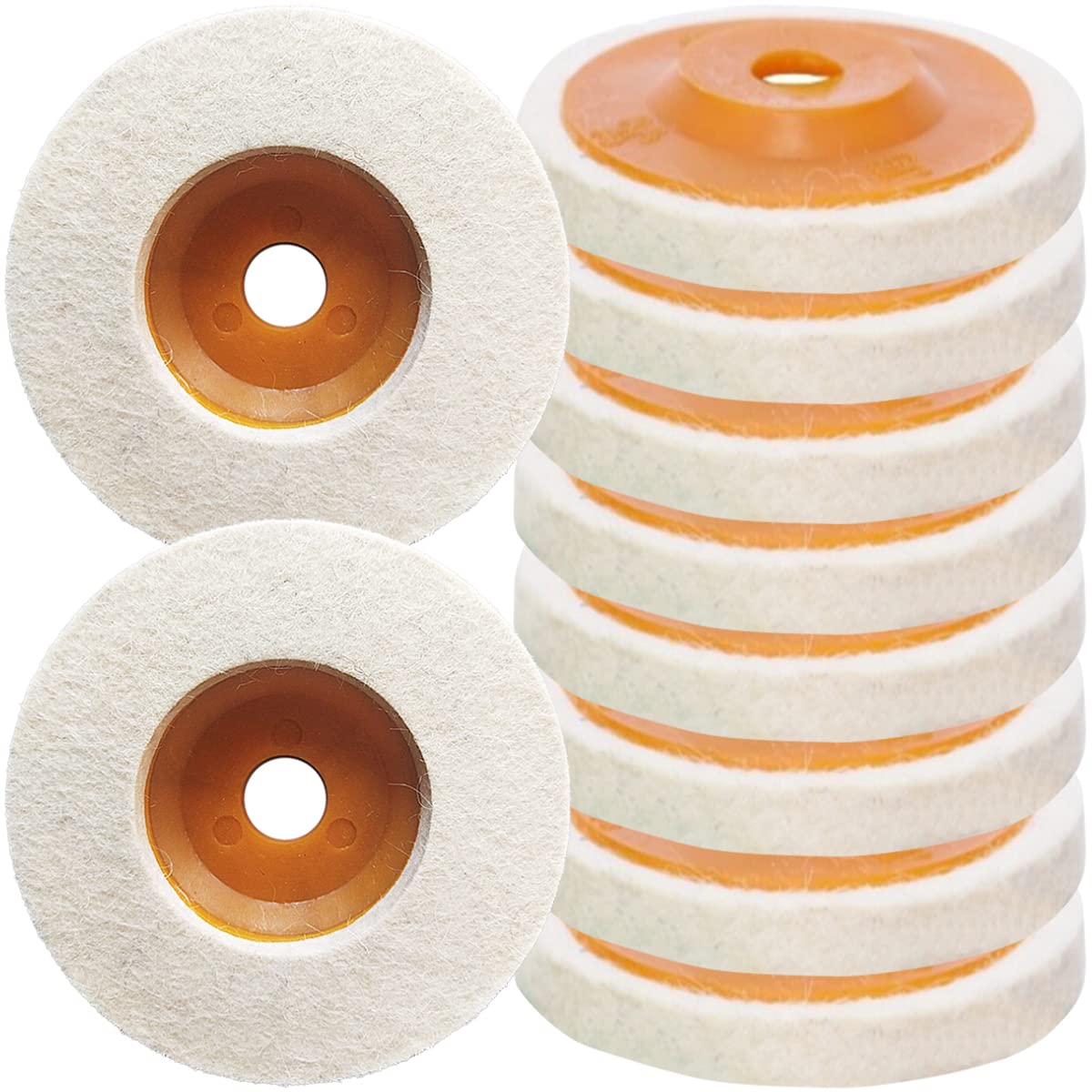 

dodtazz Grinder Disc Sander Buff, 10 or 20 Replacement Wool Felts, 10cm Diameter (10 Ultra-Fine Bristles)