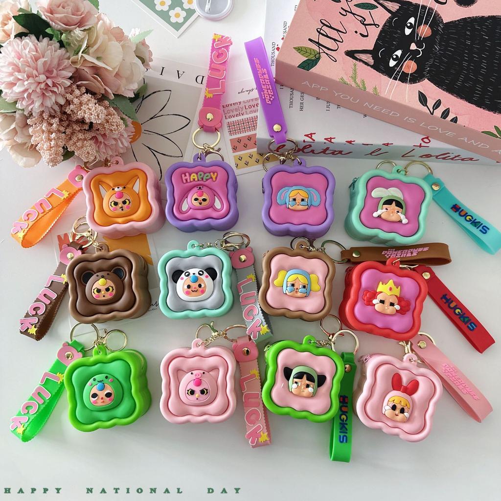 Creative Three-dimensional Cartoon Coin Bag Cute Silicone Small Square Bag Mini Keychain Student Backpack Pendant Bag Gift