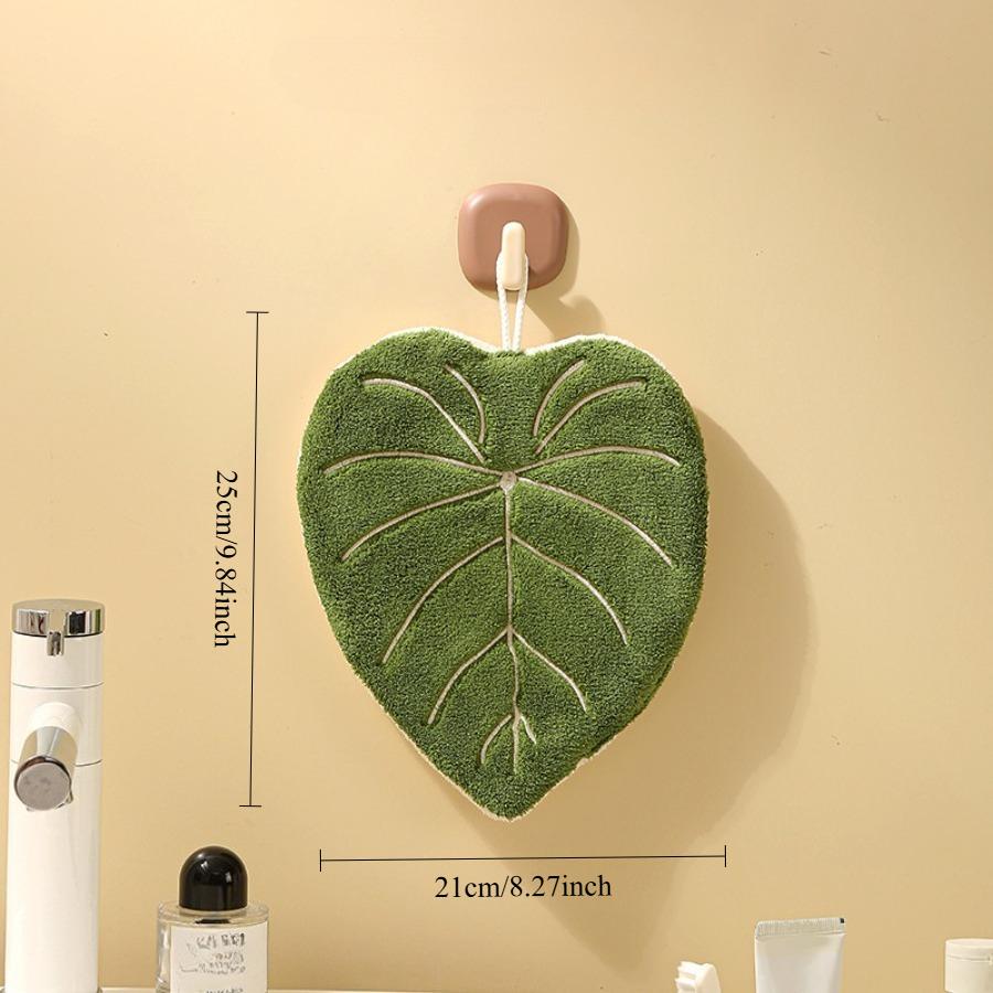 Household Maple Leaf Hand Wipes Multi Functional Thick Absorbent Wipes Kitchen and Bathroom Hooks Coral Velvet Handkerchiefs