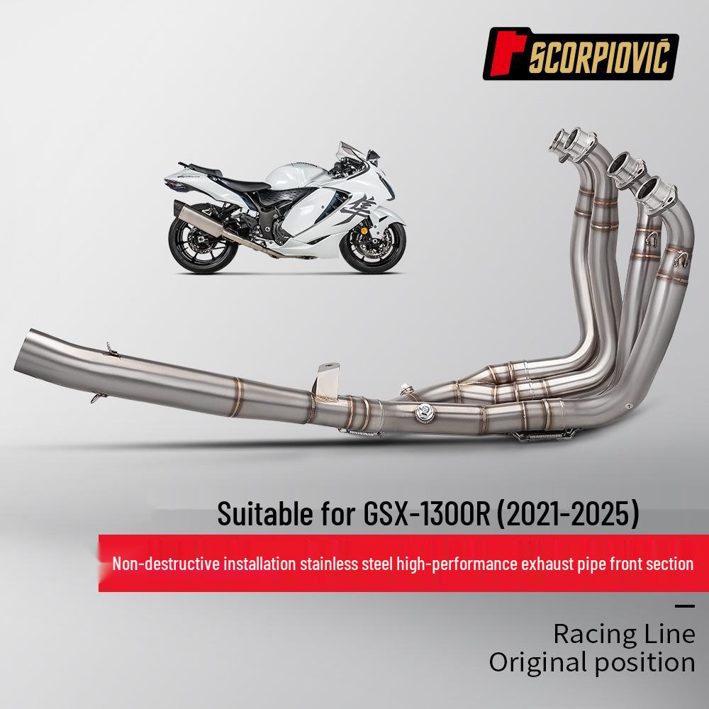 Stainless Steel Front Exhaust Pipe for GSX1300R Hayabusa (2021-2025), Easy Installation