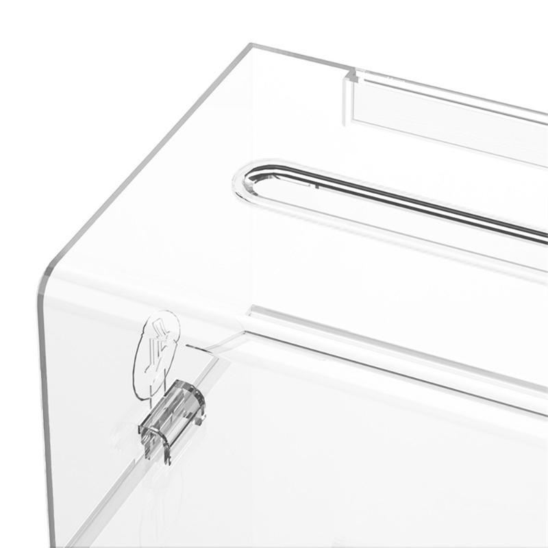 Plastic Container With Lock And Sign Holder Suggestion Box Acrylic Solid Ballot Box Durable Tip Jar Voting