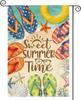 AVOIN Colorlife Summer Beach Flip Flops Garden Flag 12x18 Inch Double Sided, Welcome Seasonal Coastal Burlap Yard Outdoor De