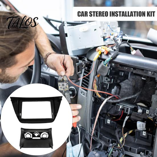 Double Din Fascia 9 Inch Car Radio Dash Kit for Lancer IX 2006, Navigation Stereo Installation Panel, Center Console Replacement Frame Android
