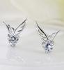 Silver-Plated Angel Wing Stud Earrings for Women