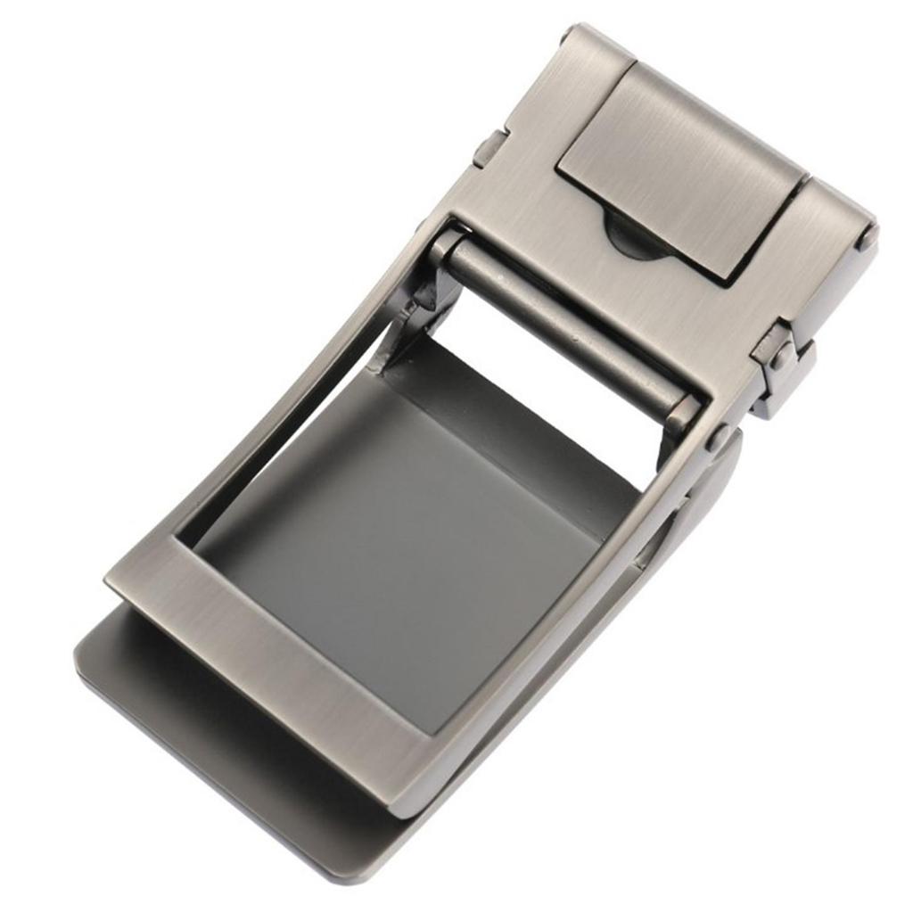 Rectangular Automatic Ratchet Buckle for Leather Straps, Men's Trouser Belt