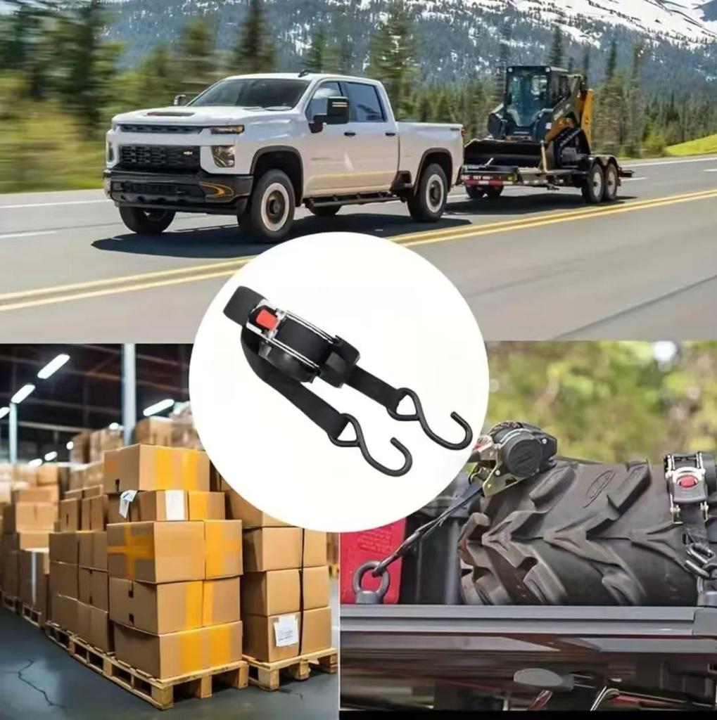 Automatic Shrink Tensioner Strap for Luggage and Motorcycle Tie-downs