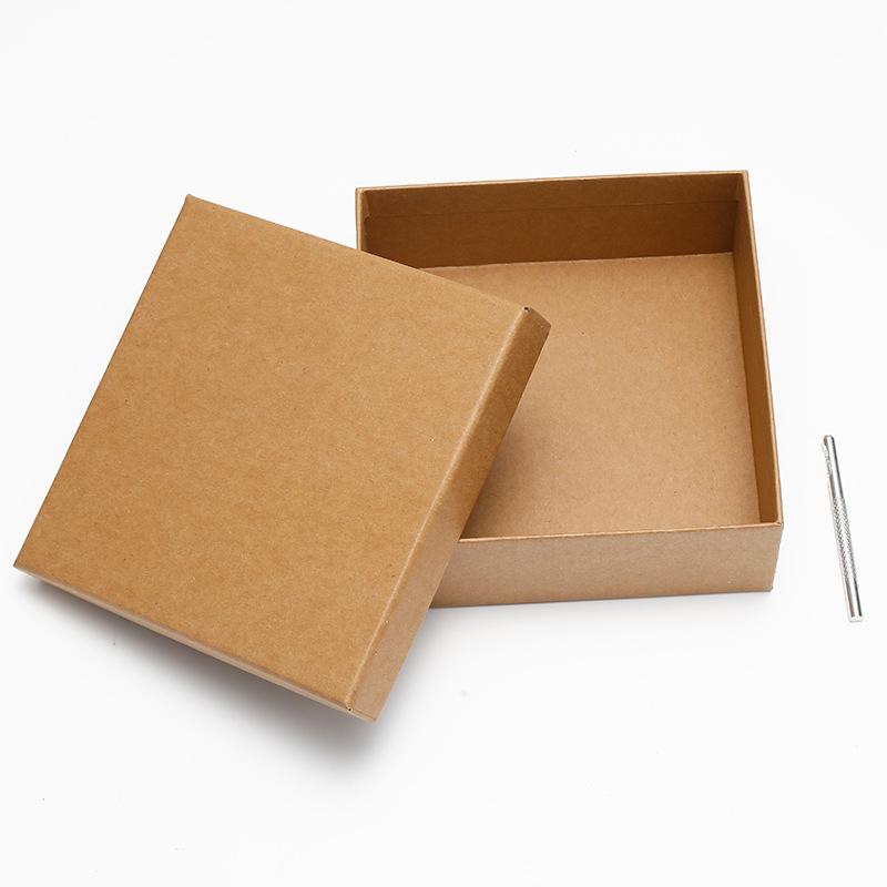Individually Packaged Box, Kraft Paper Solid Color Belt Box, Gift Box, Exquisite.