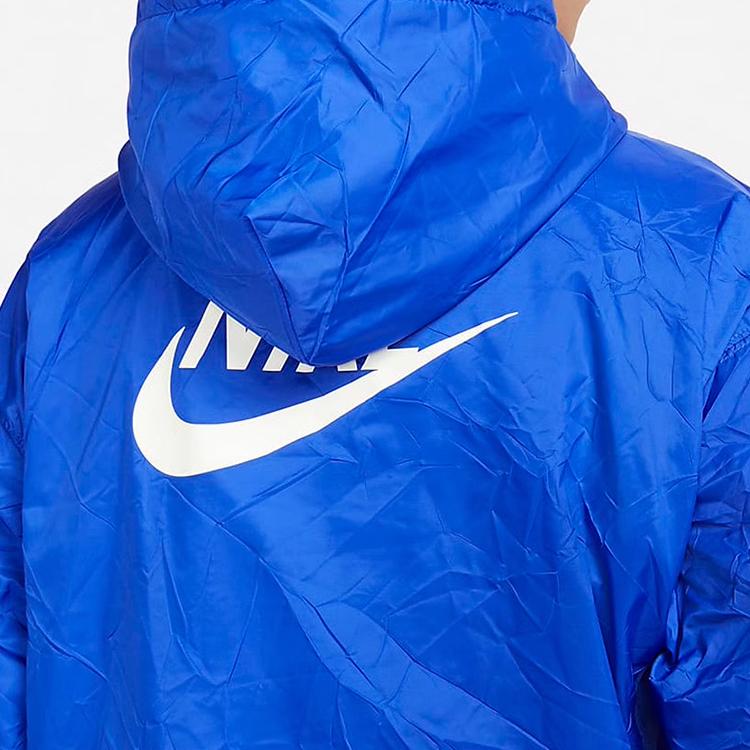 Nike Cortavento Folgado com Capuz Bordado com Logotipo Moletom de Treino Masculino Azul DQ4256-480