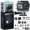 AKASO Action 4K 20MP Touch Dual Color 40M Underwater Image External Microphone HDMI 5x Remote 1350mAh X2 Wide Wearable Abundant Brave 4 Pro Camera,