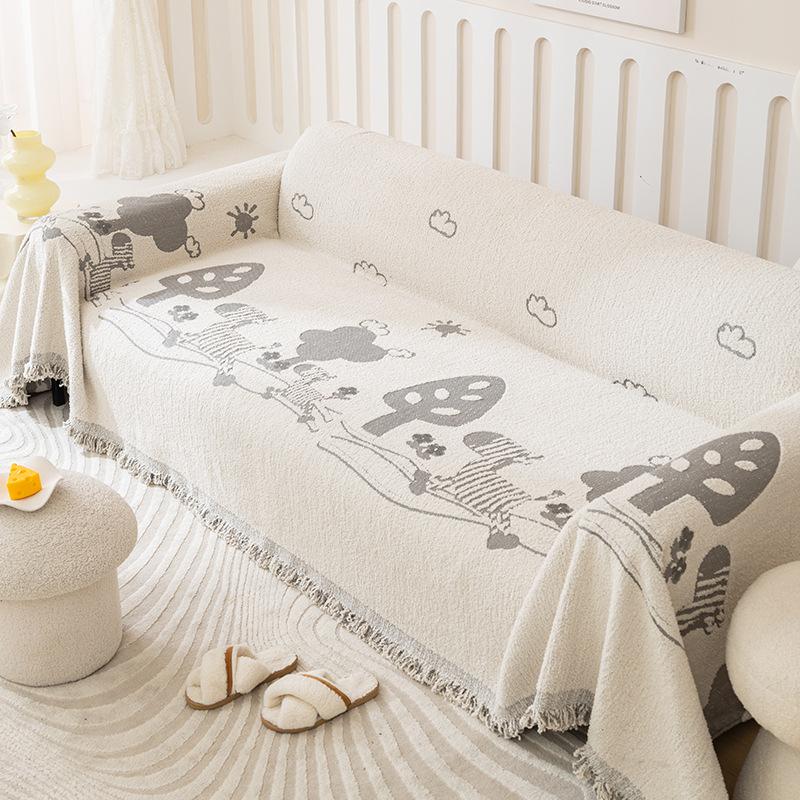 High-End Atmosphere Living Room Plush Zebra Sofa Towel All-Inclusive Universal Dust Cover Cover Nap Wool Blanket