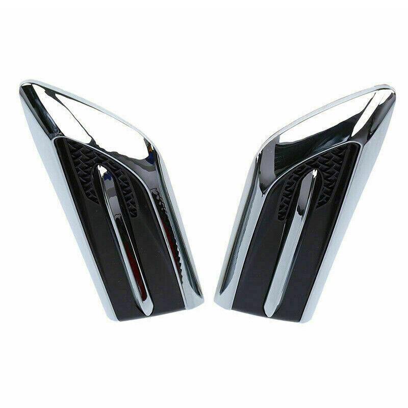 2Pcs Air Flow Fender Chrome Side Hood Vent Decoration