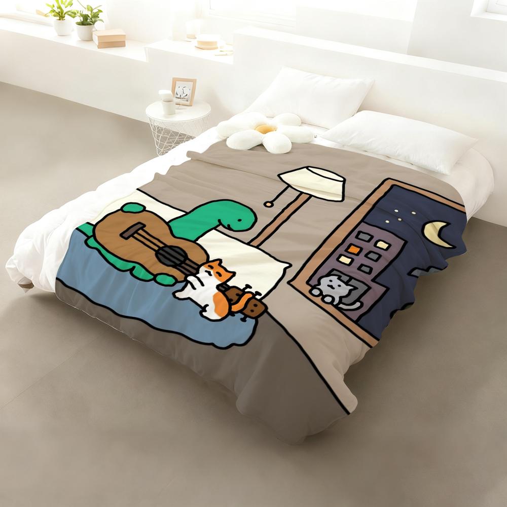 Cartoon Art J-Joguman Throw Flannel Fluffy Soft Blanket Warm Skin-Friendly Throw for Sofa Bed Office Nap Winter