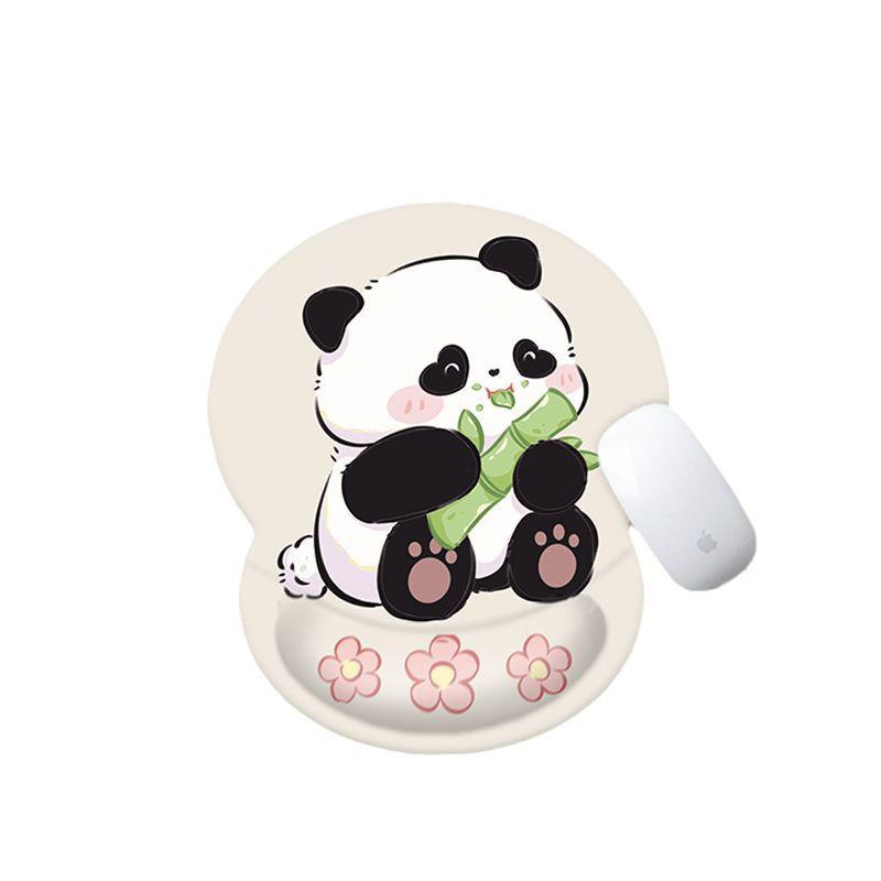 Niedliches Panda Memory Foam Handgelenkauflage und Mauspad Set - Rutschfeste Unterstützung für Tastatur und Maus