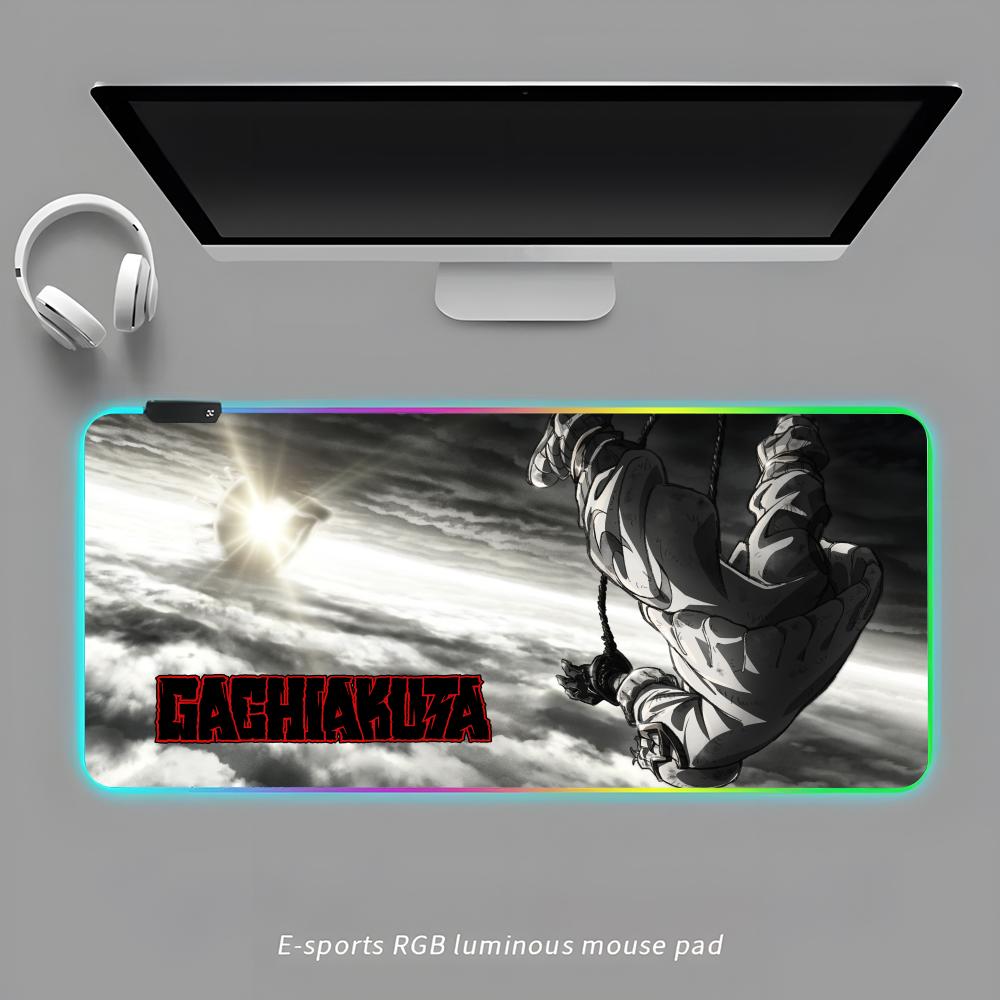 Gachiakuta Mauspads RGB Gaming-Mauspads Schreibtischunterlage HD Gamer Großes LED-Licht XXL Mauspads