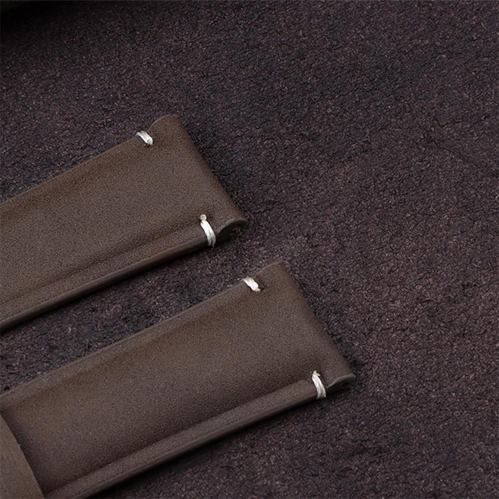 Watch Strap 20mm 22mm Vintage Sude Band Replacement Wristband Handmade Stitching Watchband Polished Clasp for Omega for Seiko