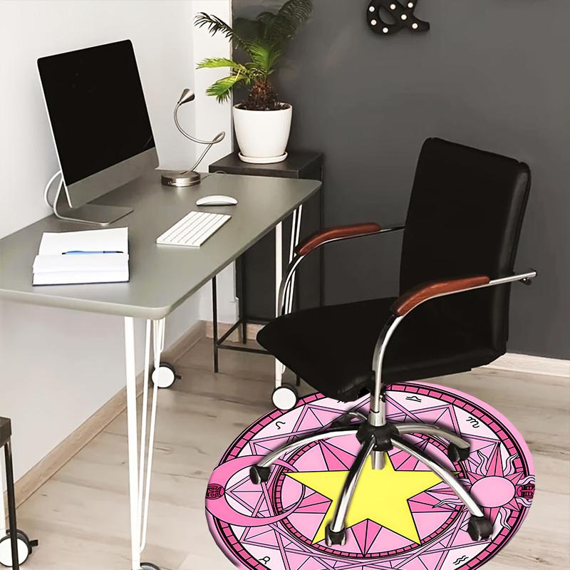 

1pc Circlet of Stars Round carpet, Made of Polyester,Perfect for Decorating Office Chairs, Living Rooms,Vibrant Decorative Rug 80cm