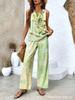 New European and American women's clothing spot explosion sleeveless casual double-layer vest plus pants set two-piece set