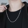 Stylish No Pendant Necklace Men's Chain with Mobius Ring Thin