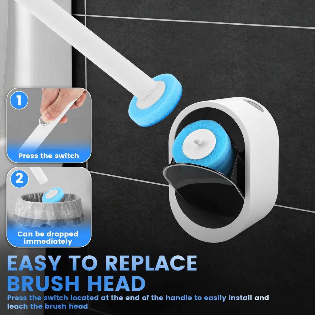 New Toilet Brush Disposable Replacement Head Cleaning Kit Wall Mounted Toilet Bowl Brush Long Handle Home Wc Accessories Tool