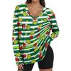 Women's Fashion Loose Raglan Sleeve T-Shirt With Christmas Print Casual Top