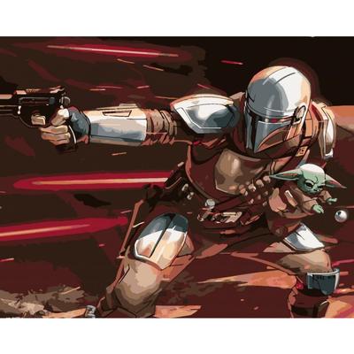 Paint by Numbers Paintings To Paint - Mandalorian with Grogu 50X40 Cm