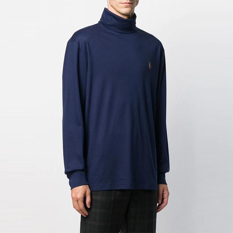 Polo Ralph Lauren Solid Color High Neck Long Sleeve T-Shirt Men Tops Blue 710760126-003