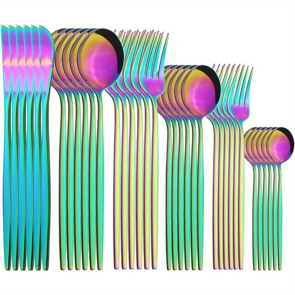 36-Pieces Silverware Mirror Polished Dinnerware 18/0 Stainless Steel Cutlery Set For Home Kitchen Party Hotel Restaurant Wedding Service for 6