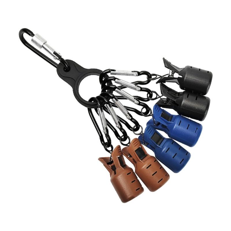 6Pcs/Set Squid Jig Baits Protector Fishing Hook Cover with Carabiner Fishing Lure Protective Caps Fishing Hook Bonnets