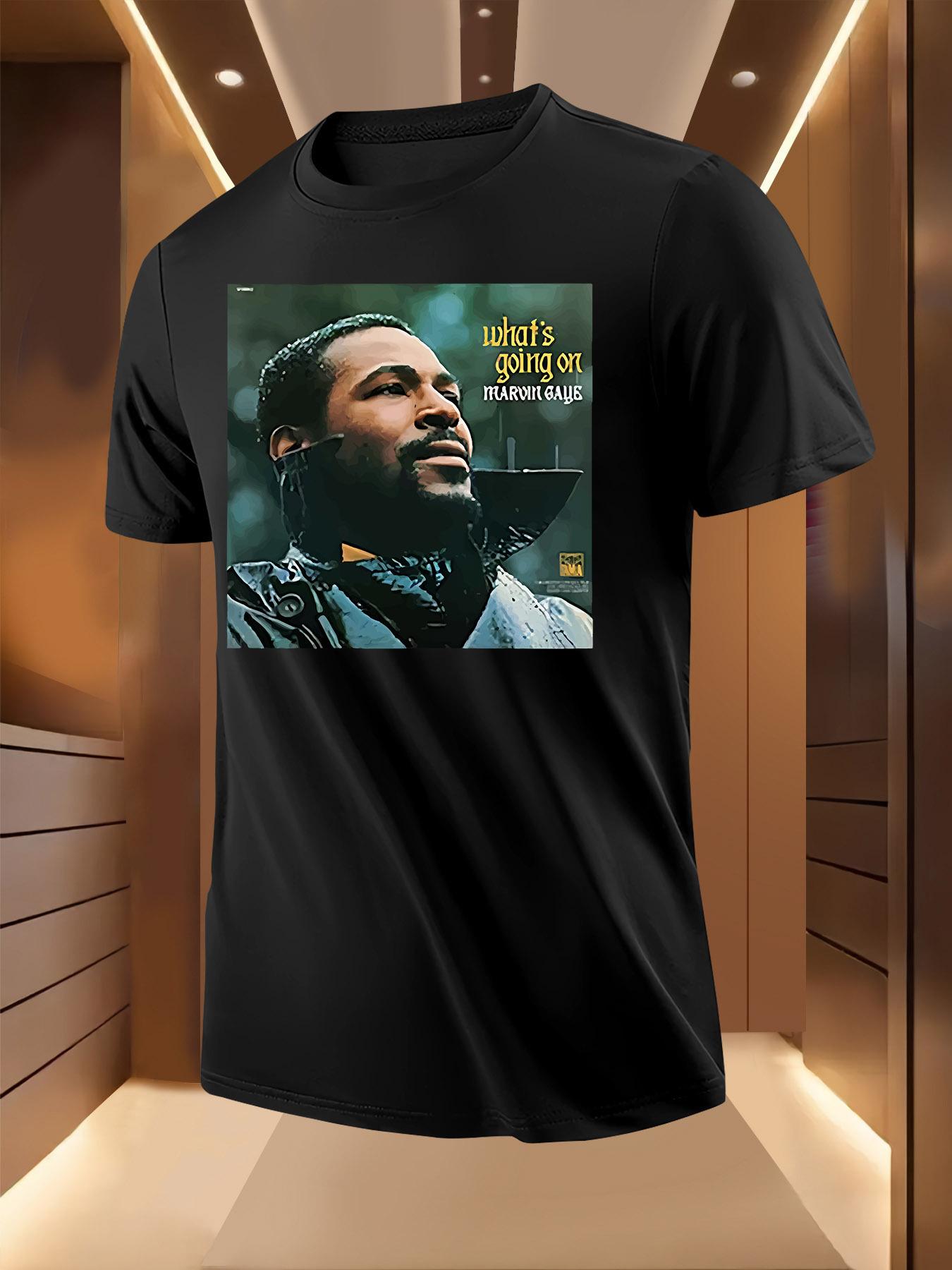 Marvin Gaye Album Print Pattern Tshirt S