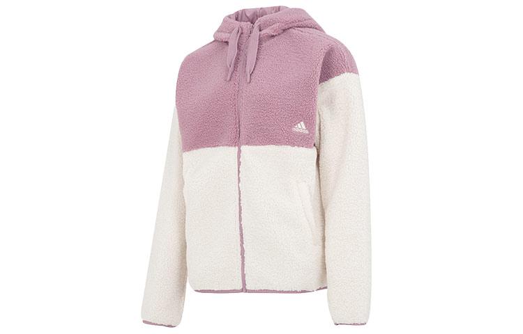 

Adidas Velvet Jackets Women s Pink Hooded Thickened And Fleece Lined HN0670 XS